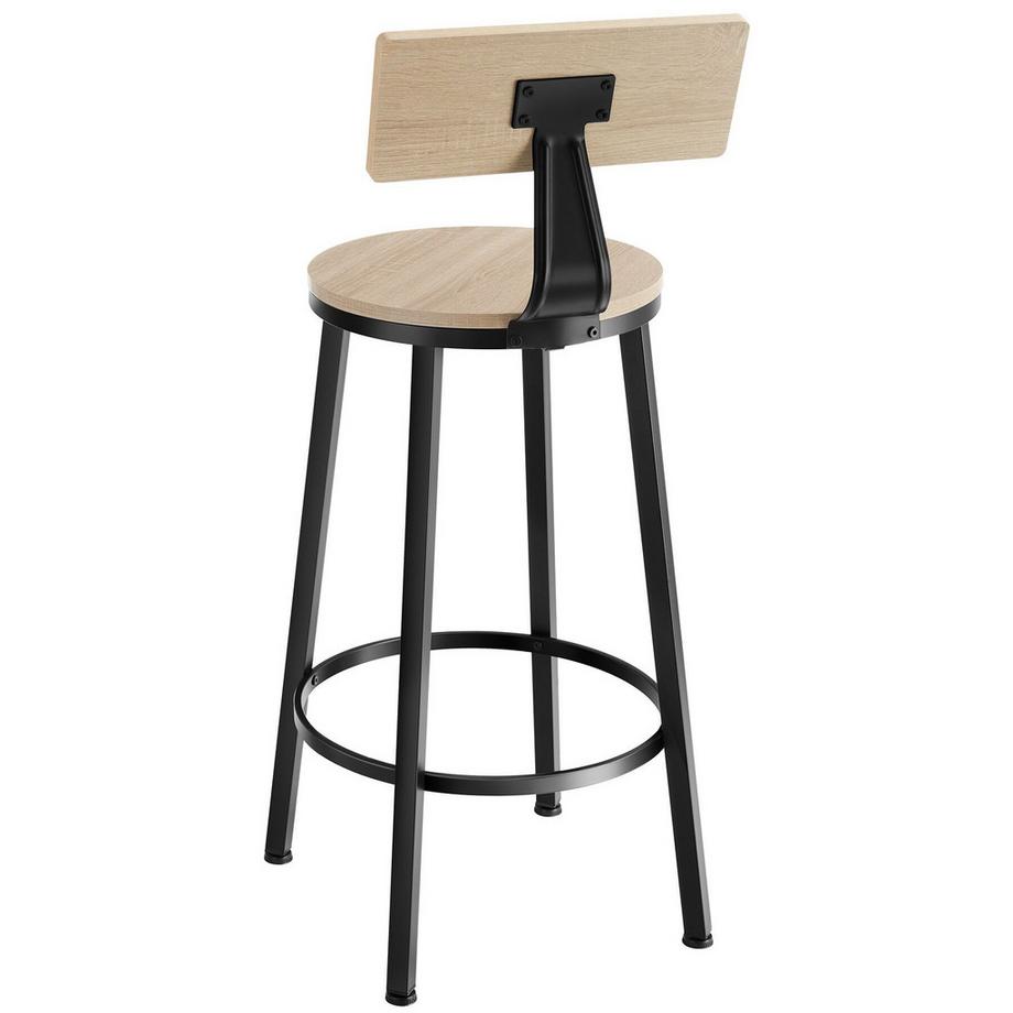 Tectake Lot de tabourets de bar POOLE avec grands dossiers confortables  