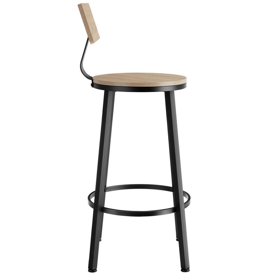 Tectake Lot de tabourets de bar POOLE avec grands dossiers confortables  