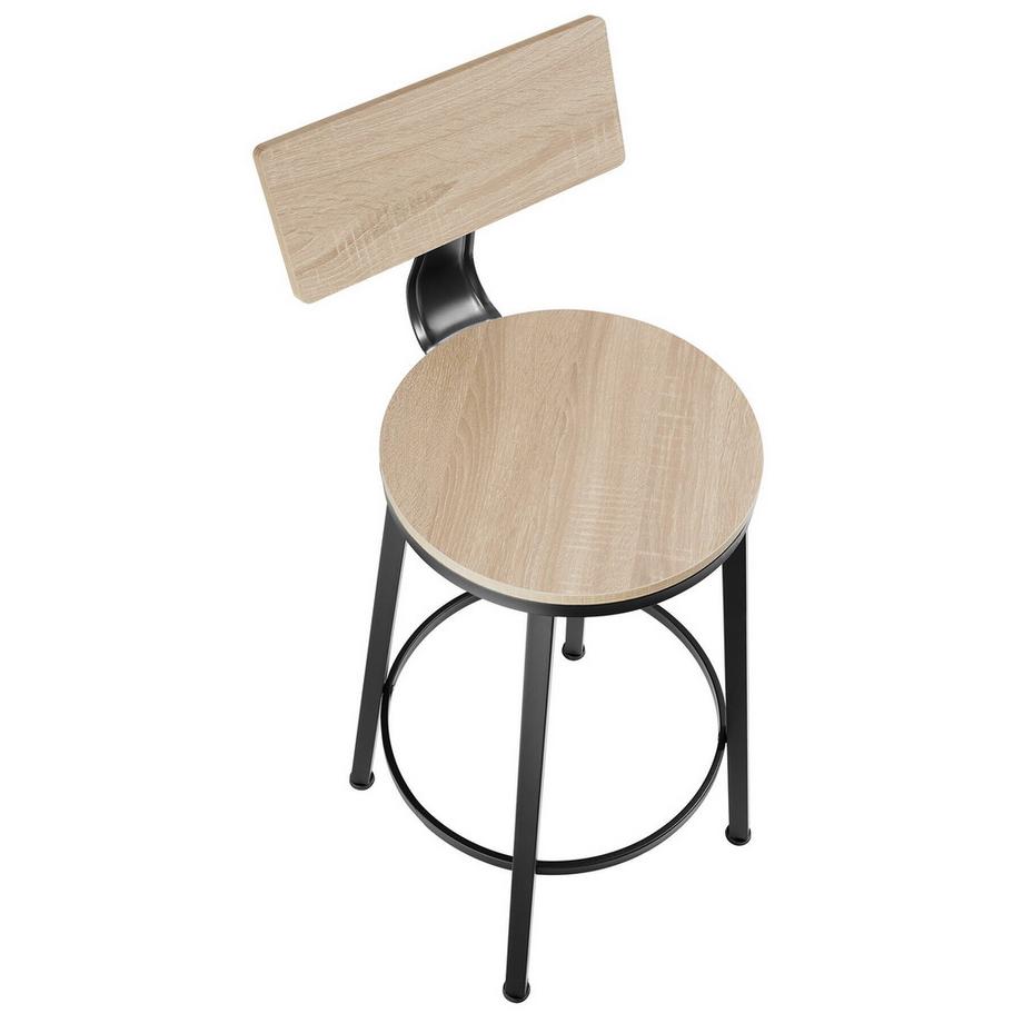 Tectake Lot de tabourets de bar POOLE avec grands dossiers confortables  