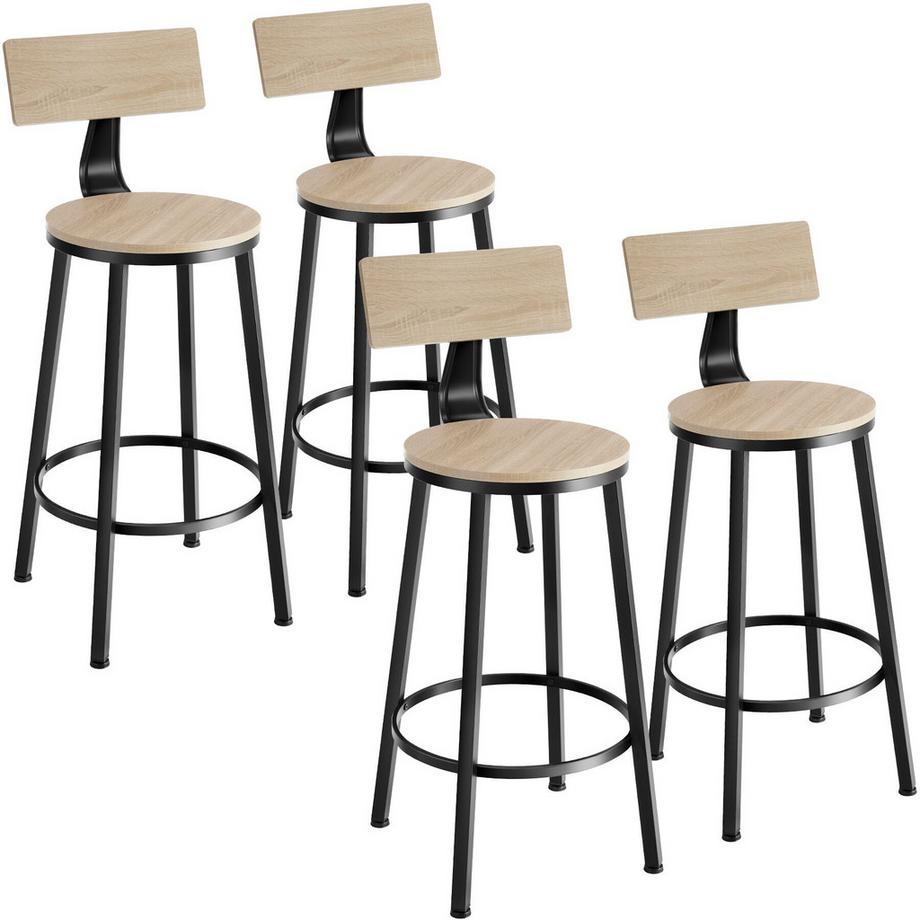 Lot de tabourets de bar POOLE avec grands dossiers confortables