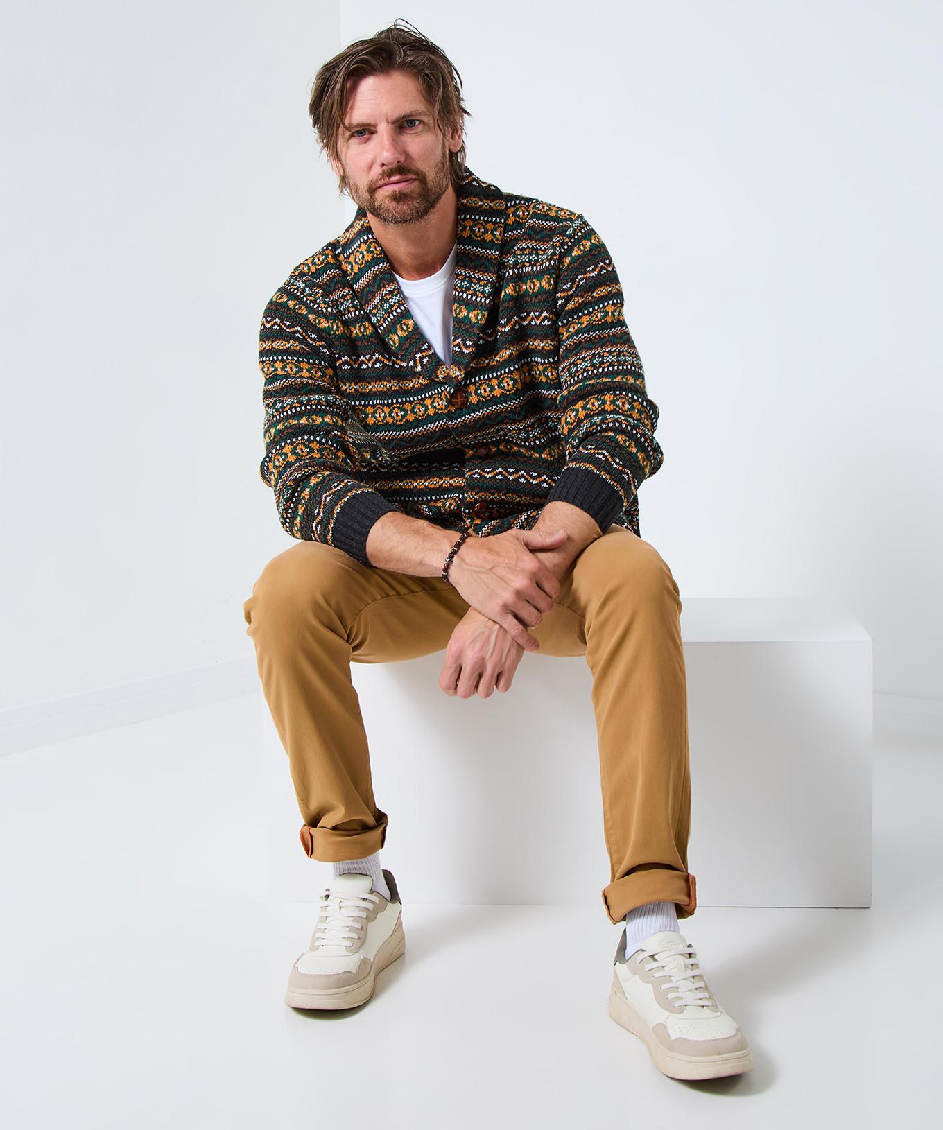 Joe Browns Cardigan Collo Sciarpa Fair Isle  