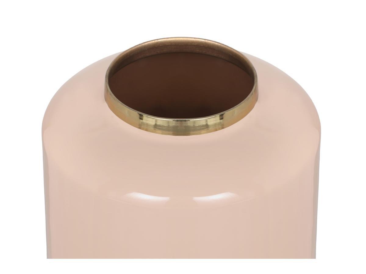 Vente-unique Große Vase - emailliertem Metall - D 19 x H 50 cm - Beige & Goldfarben - GORIAT  