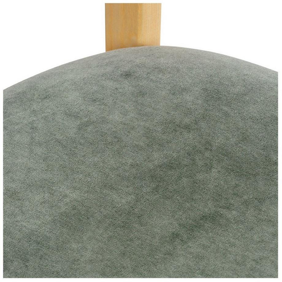 Blanc d'Ivoire Poltrona Paloma legno di frassino biondo velluto patina verde  