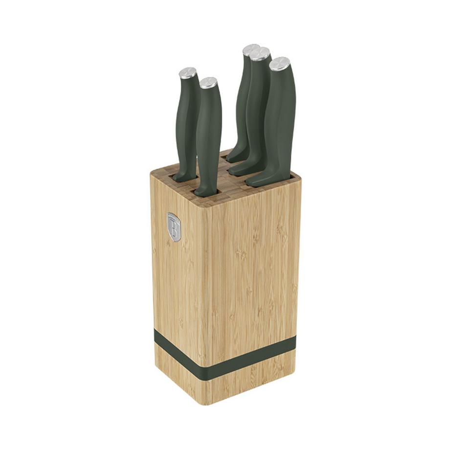 Berlinger  Set de couteaux 6 pièces avec bloc à couteaux Matte Green Collection 