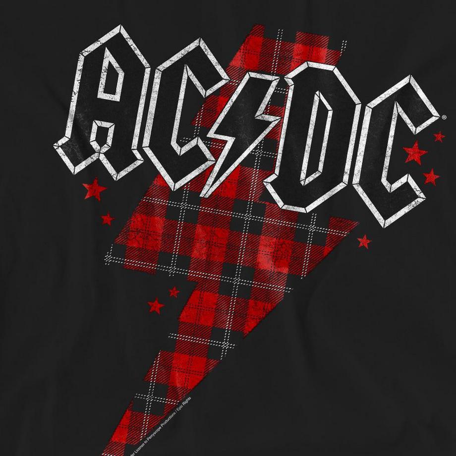 AC/DC ACDC Plaid Lightning Bolt T-Shirt  