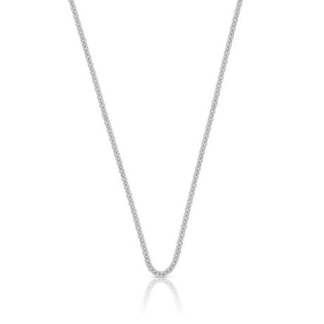 MUAU Schmuck  Collier forçat or blanc 585, 2mm, 42cm 