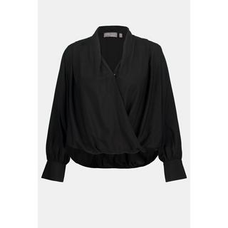 Ulla Popken  Blusa in misto seta con scollo a V e maniche lunghe 