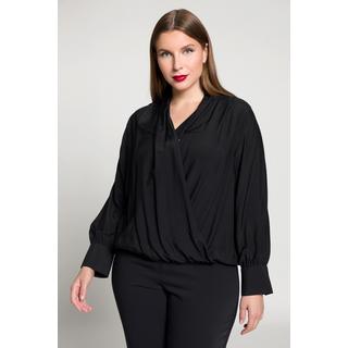 Ulla Popken  Blusa in misto seta con scollo a V e maniche lunghe 