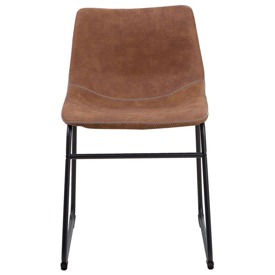 Beliani Lot de 2 chaises de salle à manger en Tissu Rétro BATAVIA  