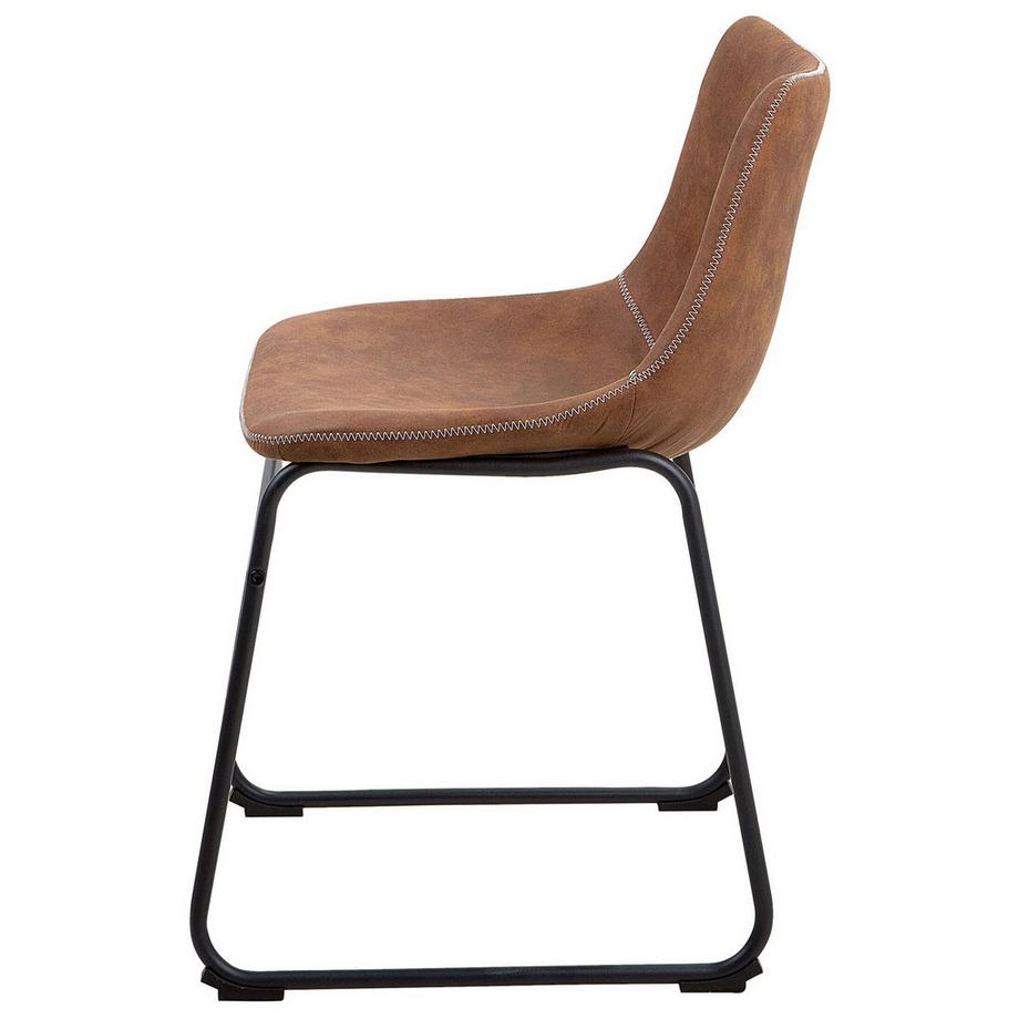 Beliani Lot de 2 chaises de salle à manger en Tissu Rétro BATAVIA  