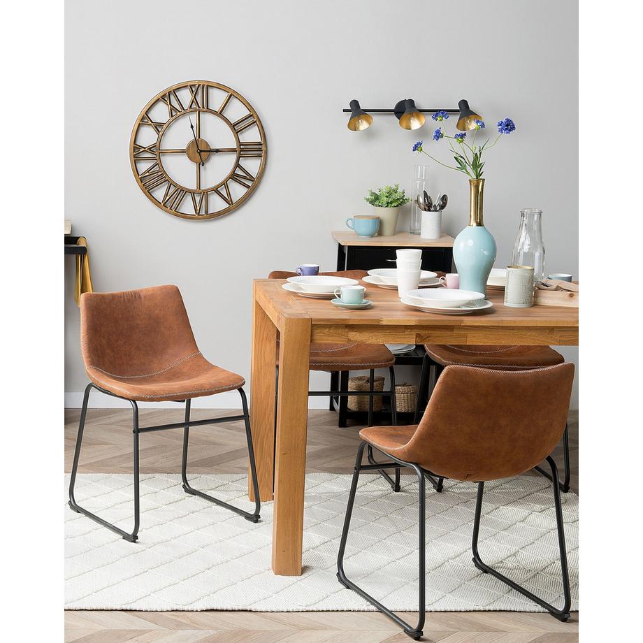 Beliani Lot de 2 chaises de salle à manger en Tissu Rétro BATAVIA  