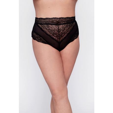 Ulla Popken  Culotte stretch en dentelle. Taille haute et entrejambe ouvert 