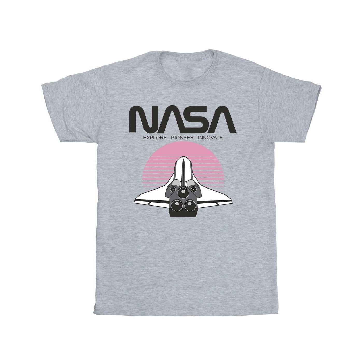 Image of Space Shuttle Sunset Tshirt Herren Grau L