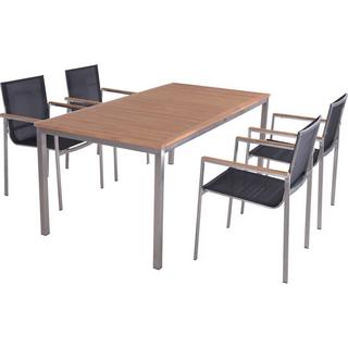 mutoni pleasure Garten Essgruppe Denver Teak dunkelgrau (5-tlg)  