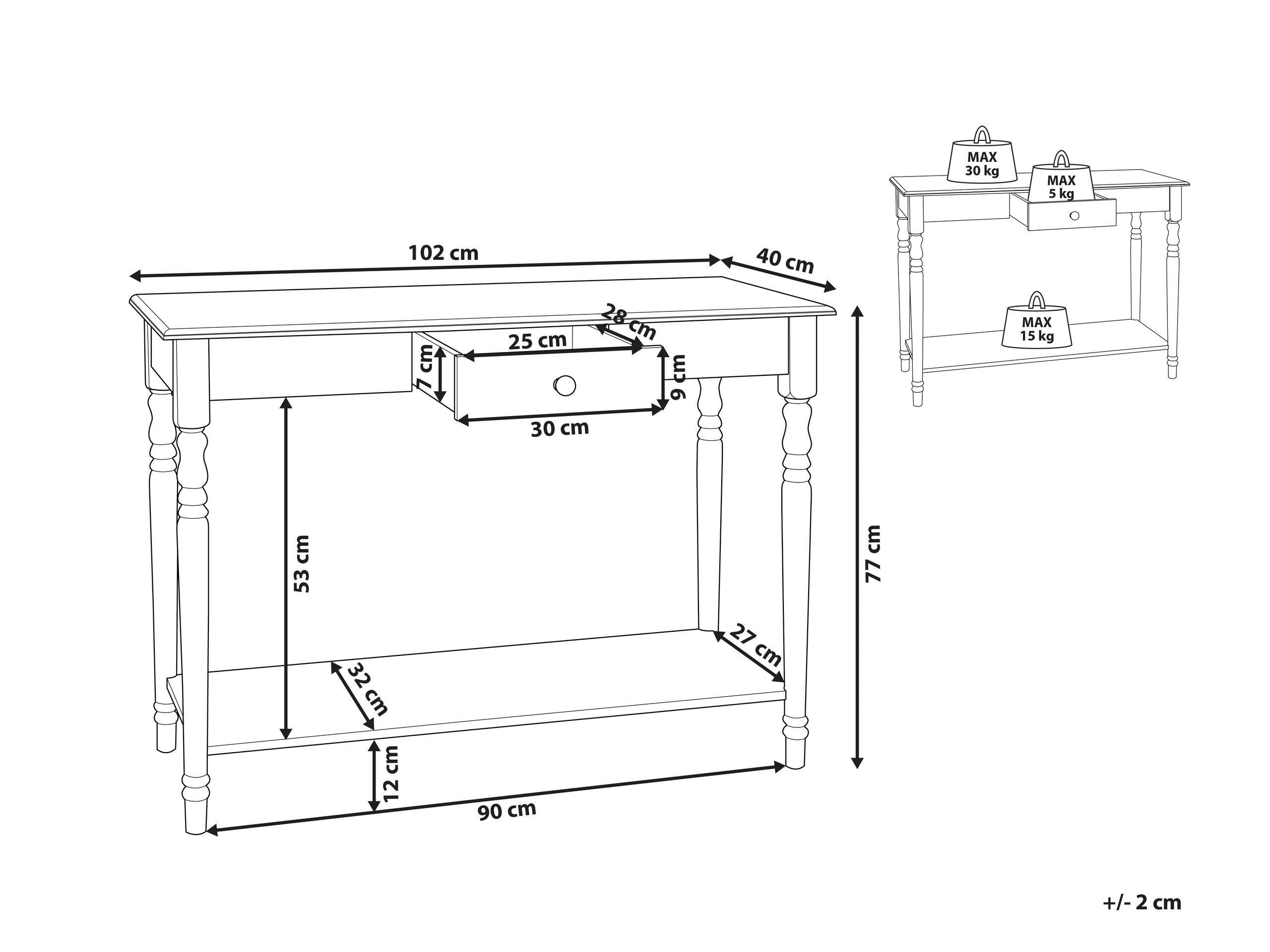 Beliani Console en MDF Traditionnel TOBAGO  