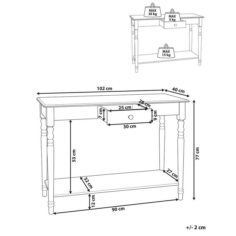 Beliani Konsolentisch aus MDF-Platte Klassisch TOBAGO  