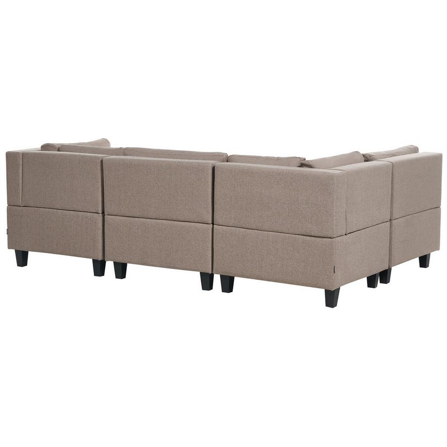 Beliani U-förmiges Sofa aus Stoff  UNSTAD  