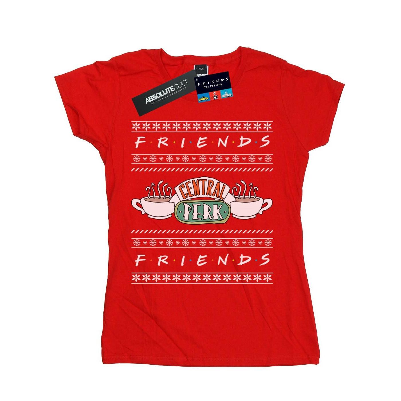 Image of Fair Isle Central Perk Tshirt Damen Rot Bunt S