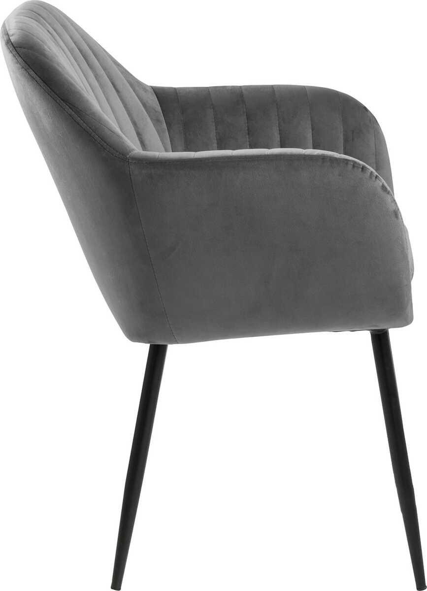 mutoni Chaise avec accoudoirs Milano gris foncé noir  