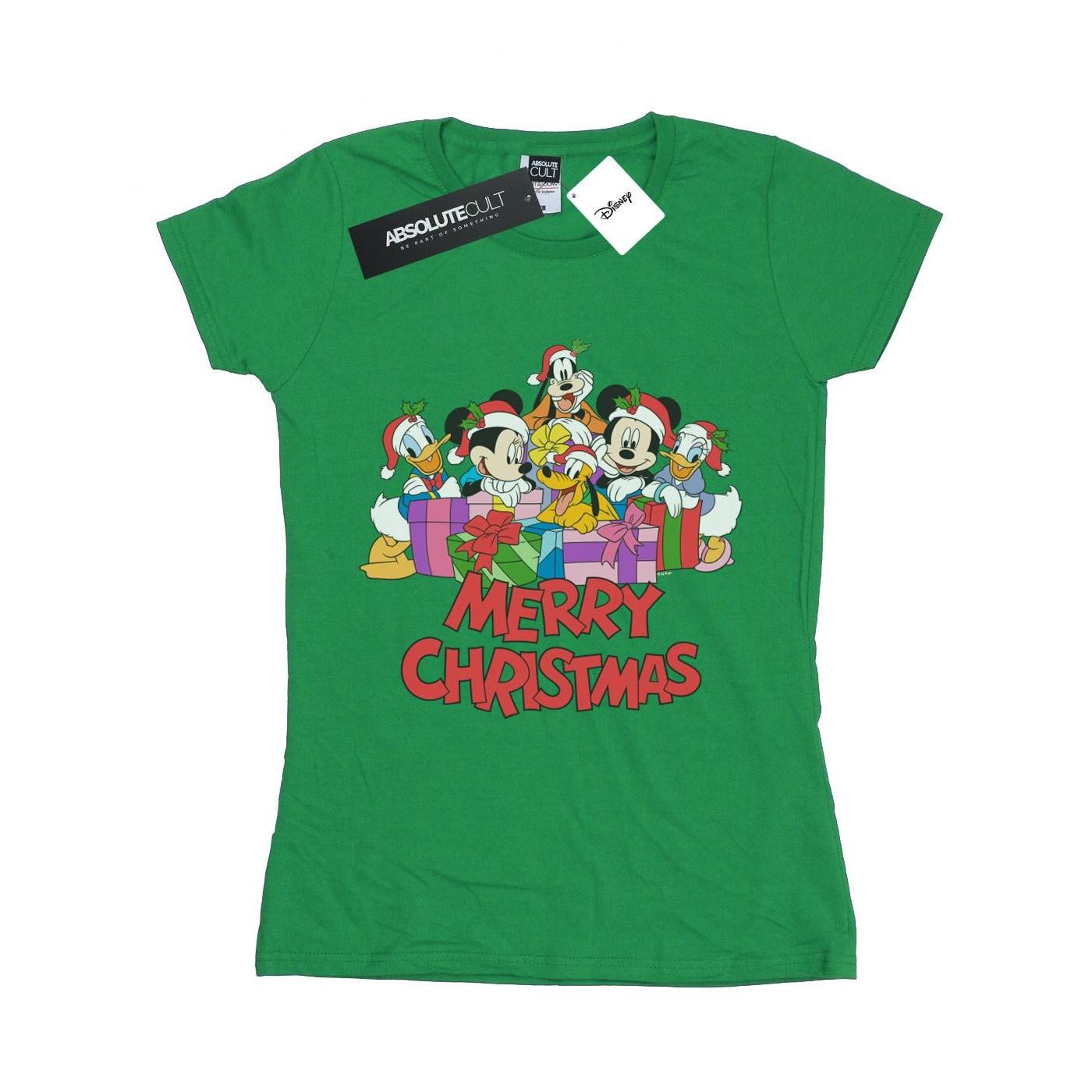 Image of Mickey Mouse And Friends Christmas Tshirt Damen Grün XL