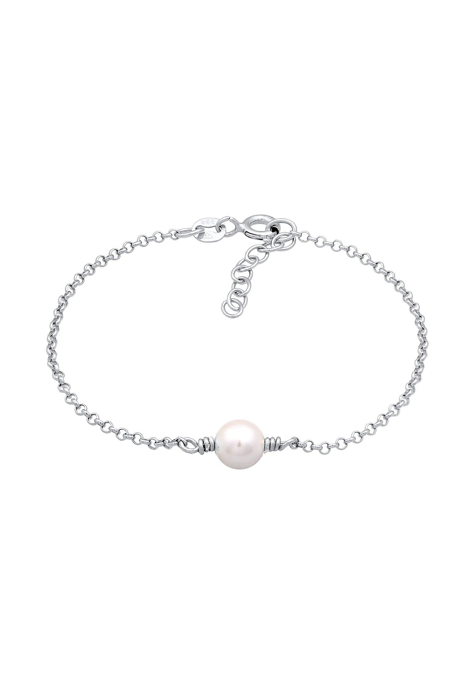 Image of Armband Kids Muschelkernperle Unisex Silber 14cm