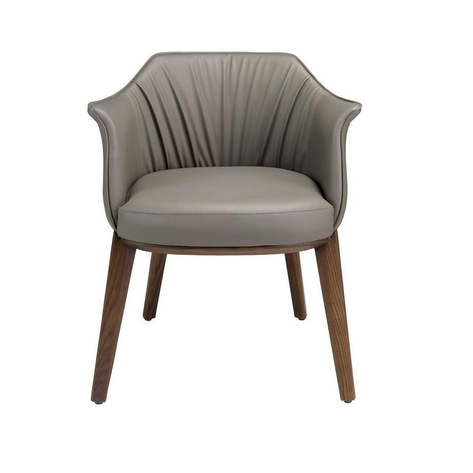 ANGEL CERDA Grauer Kunstlederstuhl  