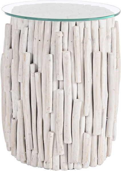 Image of Beistelltisch mit Glas Sahel 50x50 Beistelltisch mit Glas Sahel 50x50