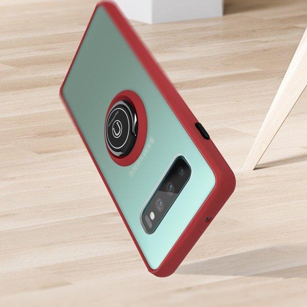 Avizar  Coque Galaxy S10 Plus Rouge avec Anneau 