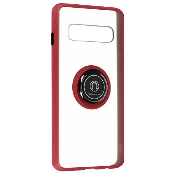 Avizar  Coque Galaxy S10 Plus Rouge avec Anneau 