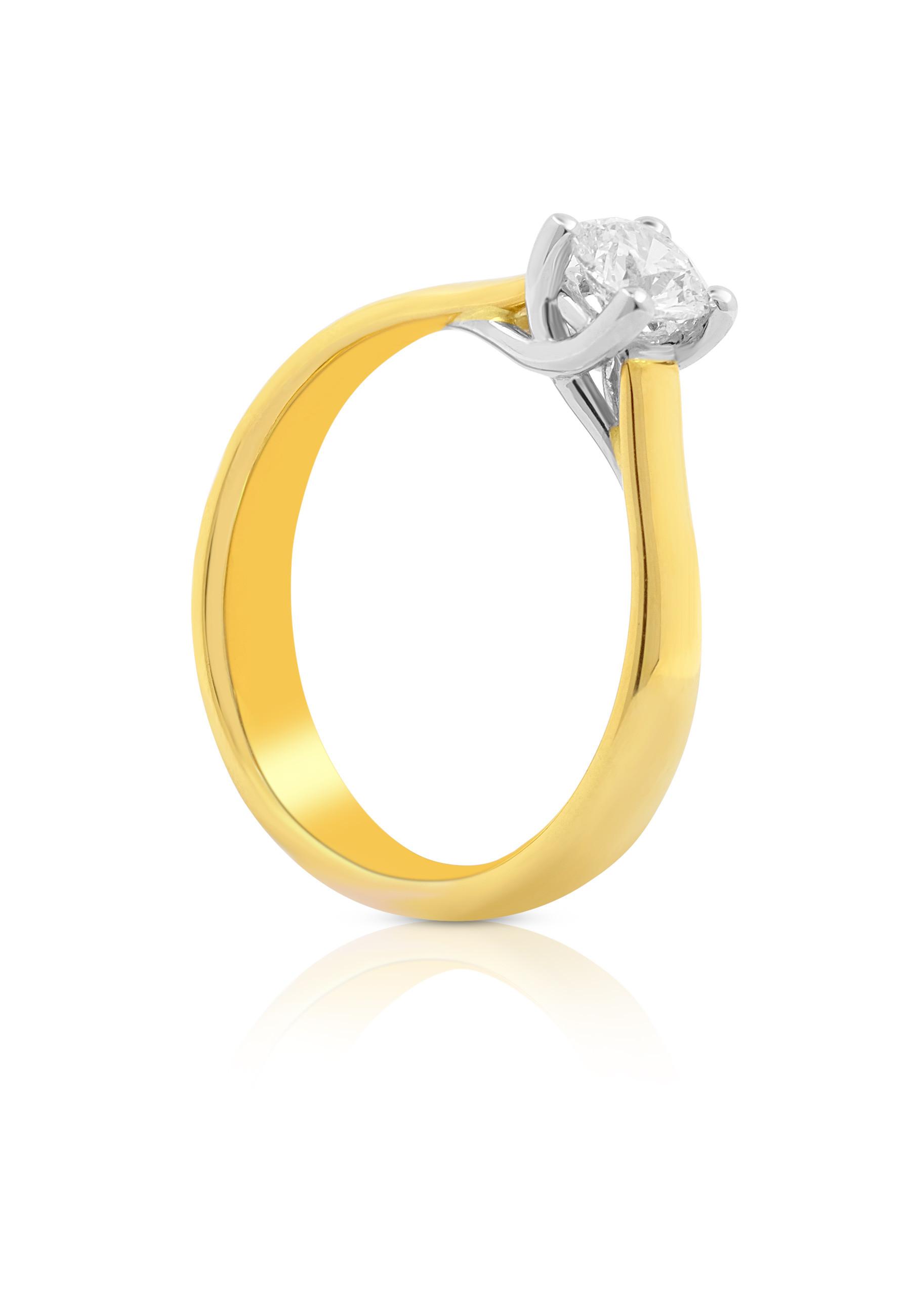 Image of Solitaire Ring Diamant 0.25 Ct Gold 750 Damen Gold 52