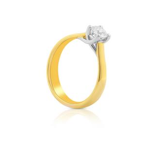 MUAU Schmuck  Solitaire Ring Diamant 0.25 ct Gold 750 