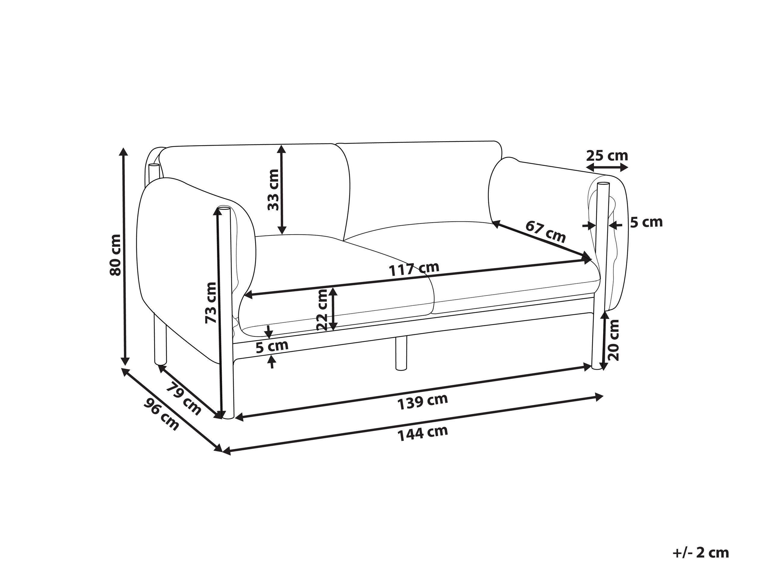 Beliani 2 Sitzer Sofa aus Aluminium Modern ESPERIA  