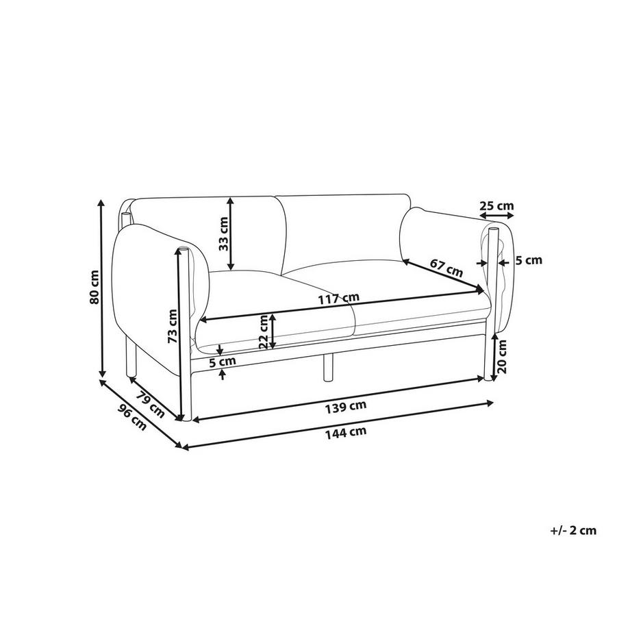 Beliani 2 Sitzer Sofa aus Aluminium  ESPERIA  