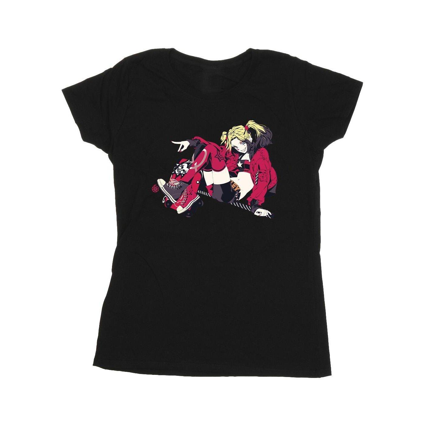 Image of Harley Quinn Rollerskates Tshirt Damen Schwarz XL