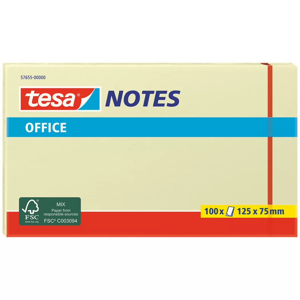 Tesa -  Office Notes 75x125mm 576550000 gelb 100 Blatt, One Size