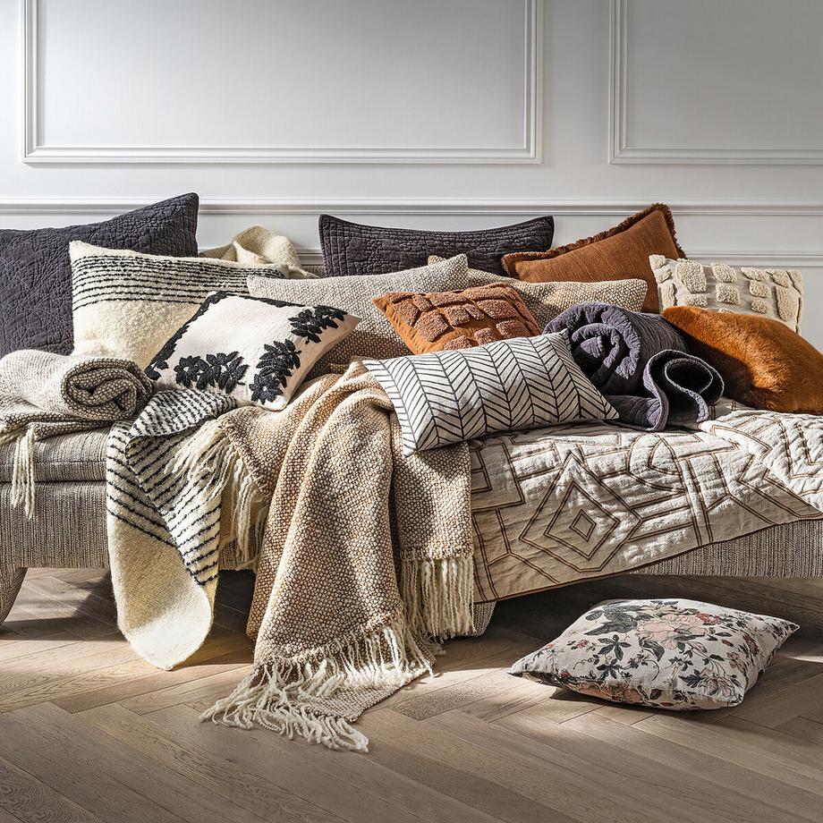 AM.PM Kamsy Housse de coussin Lin Coton  