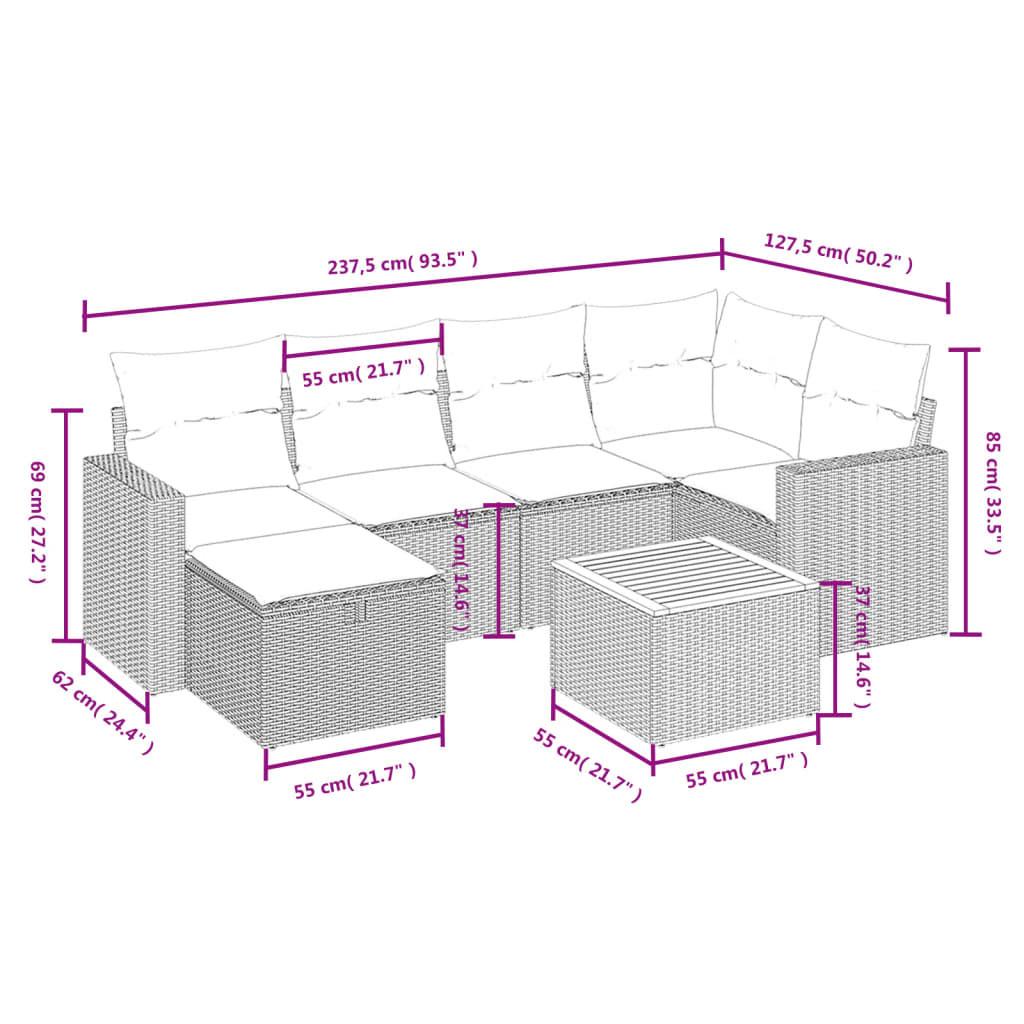 VidaXL Ensemble de canapés de jardin rotin synthétique  