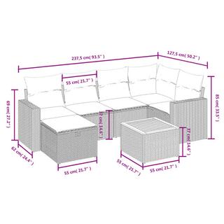 VidaXL Ensemble de canapés de jardin rotin synthétique  