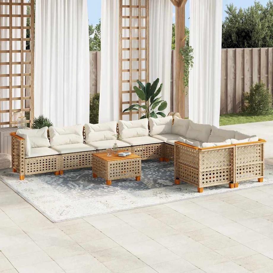 VidaXL set divano da giardino Polirattan  