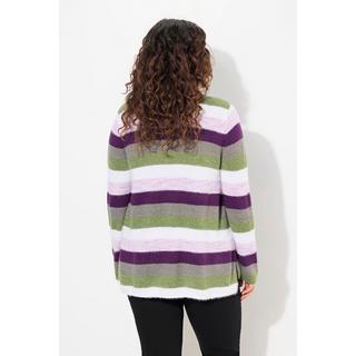 Ulla Popken  Pullover, Ringel, A-Linie, Stehkragen, Langarm 