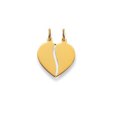 Pendentif coeur or jaune 750, 22x17mm