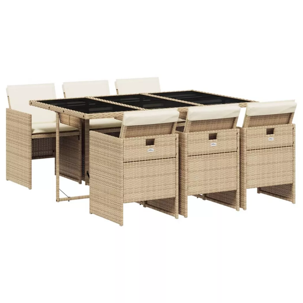VidaXL - Garten essgruppe poly-rattan, One Size, Beige