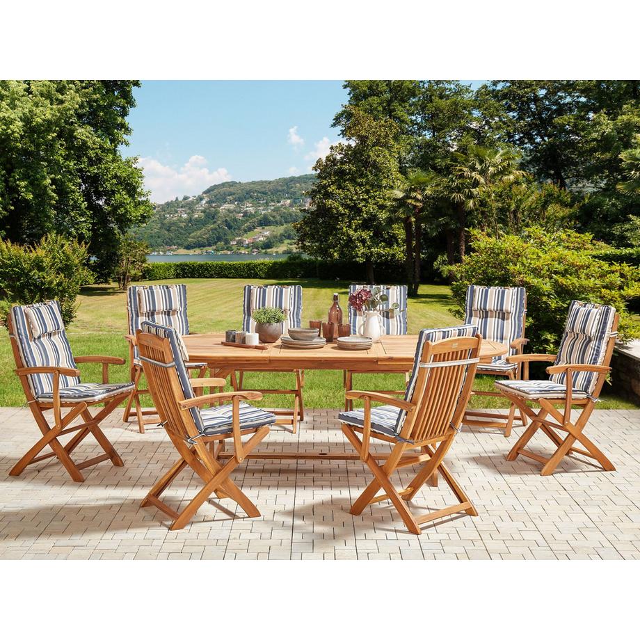 Beliani Set da pranzo per giardino con sedie en Legno d'acacia  MAUI II  