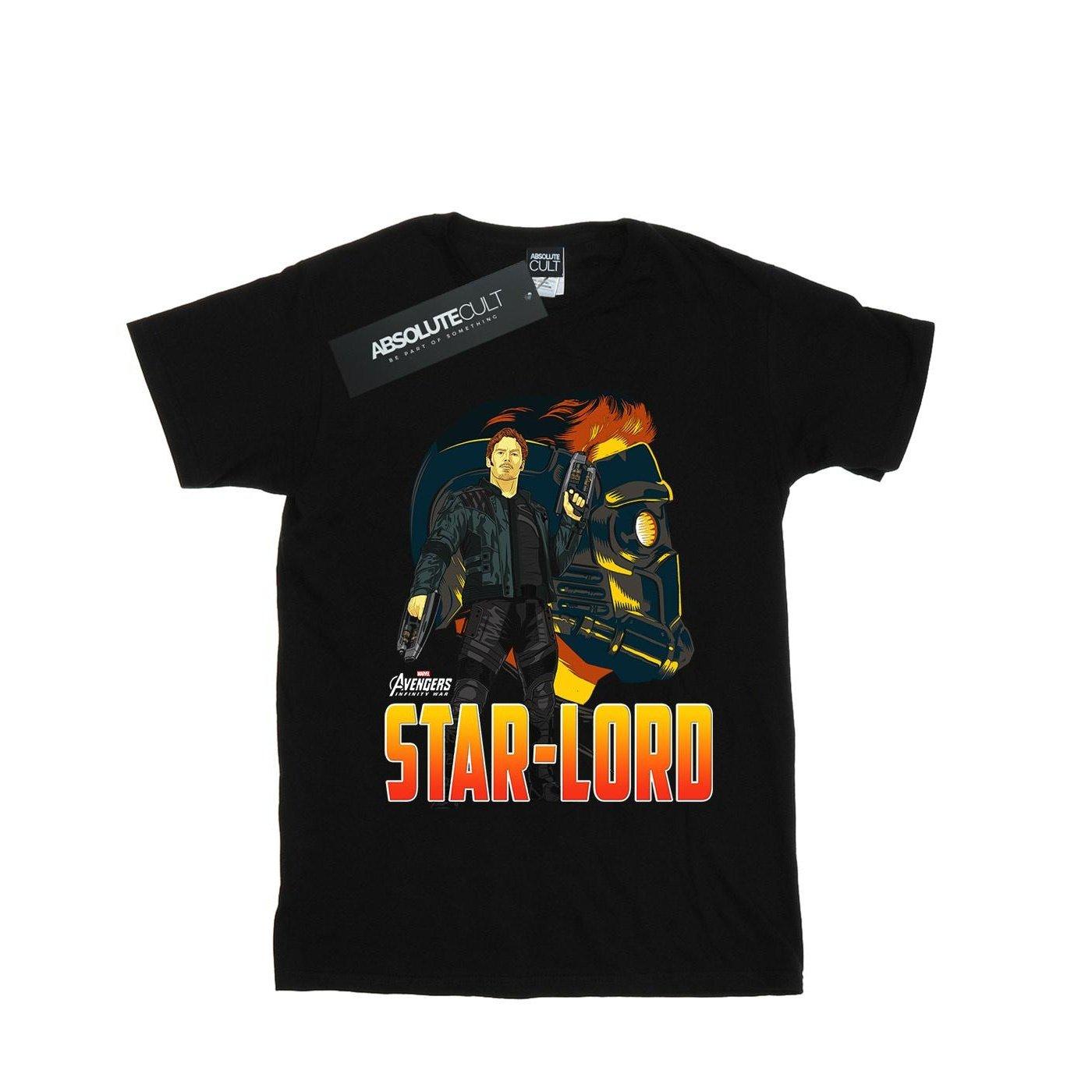 Image of Avengers Infinity War Star Lord Character Tshirt Damen Schwarz XL
