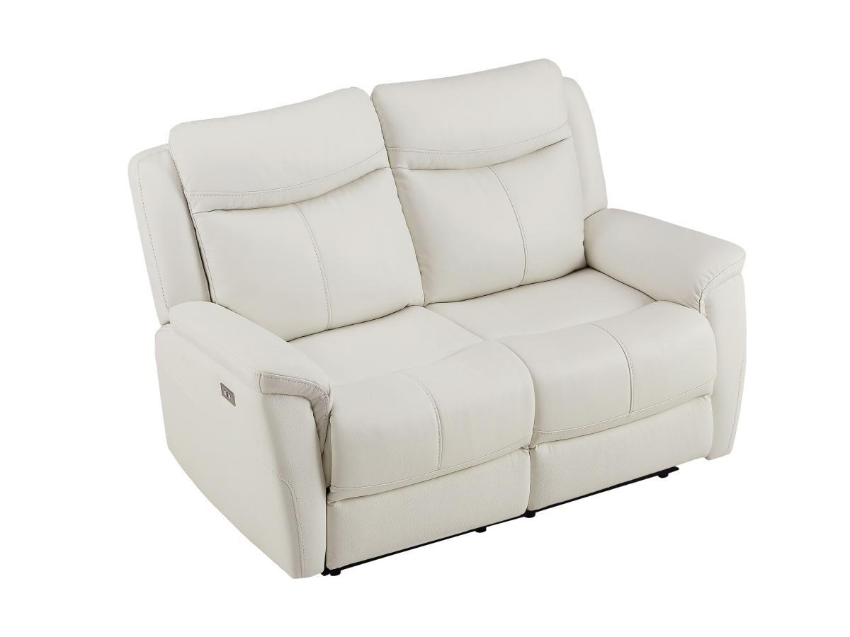 Image of Relaxsofa 2-Sitzer elektrisch - Rindsleder - Weiß - NOMAJO Relaxsofa 2-Sitzer elektrisch - Rindsleder - Weiß - NOMAJO