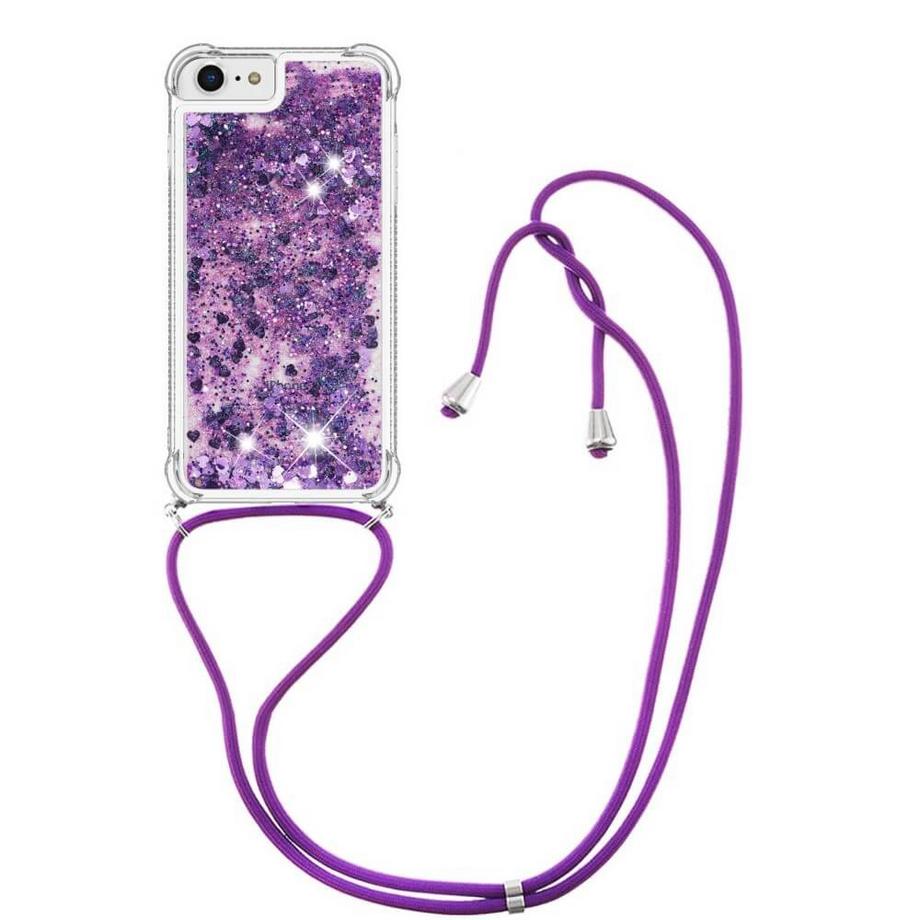 Cover-Discount  iPhone SE / 8 / 7 - Custodia glitter con cordino 