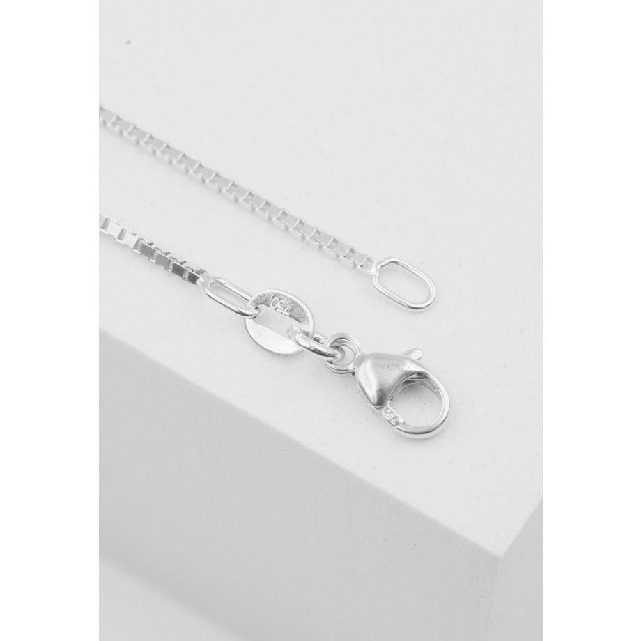 MUAU Schmuck  Collier en or blanc chaine vénitienne 375, 1,1mm, 42cm 