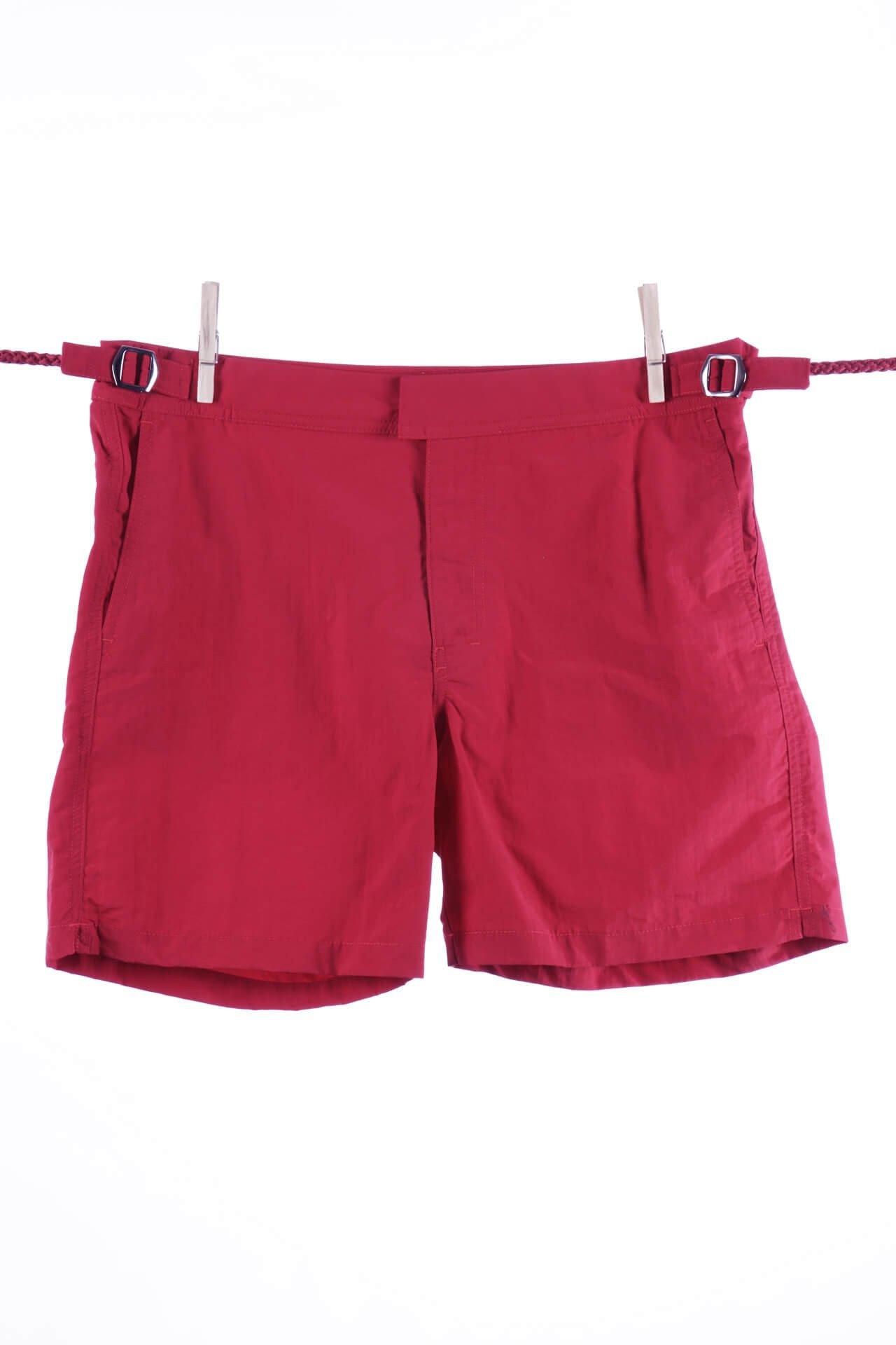 Image of Einfarbige Badeshorts In Kirschrot - Modell Formentera Herren Rot L