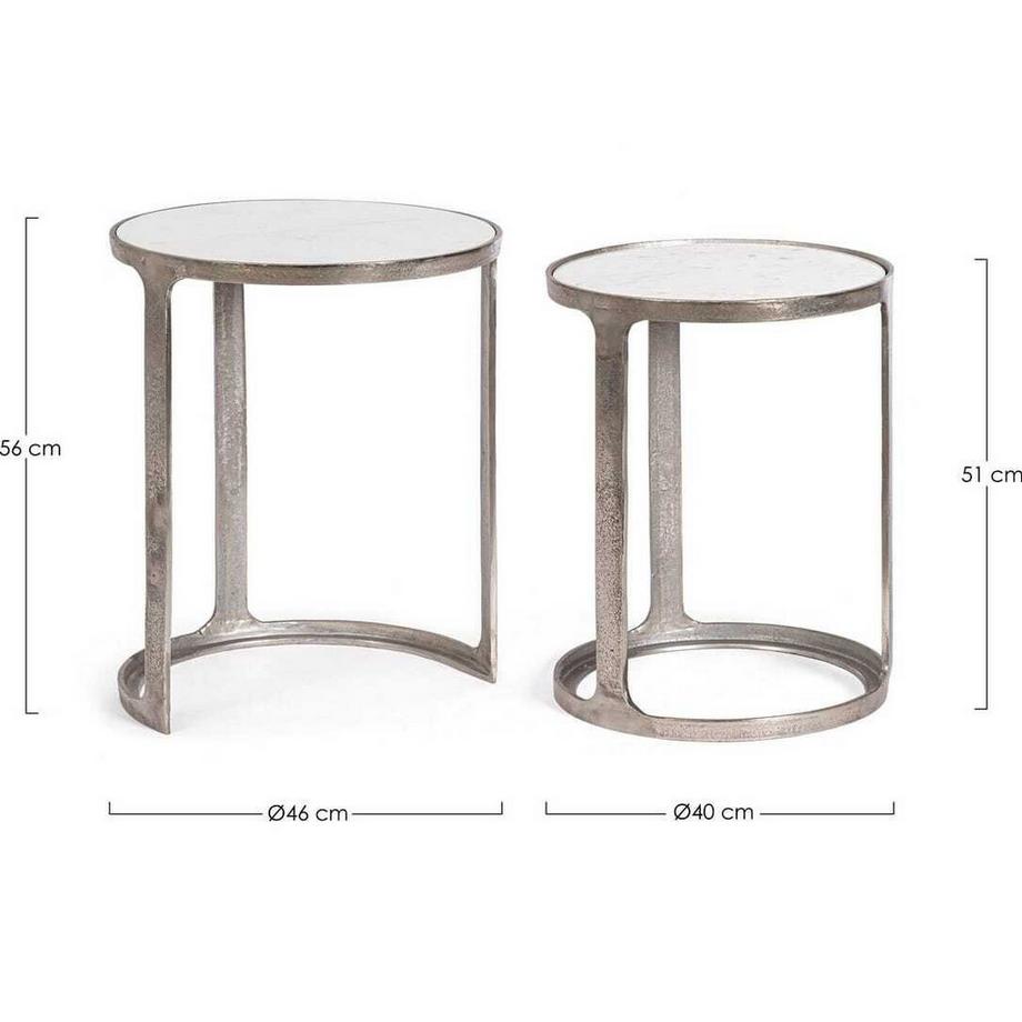 mutoni Table d&#039;appoint Janira ronde (set de 2)  
