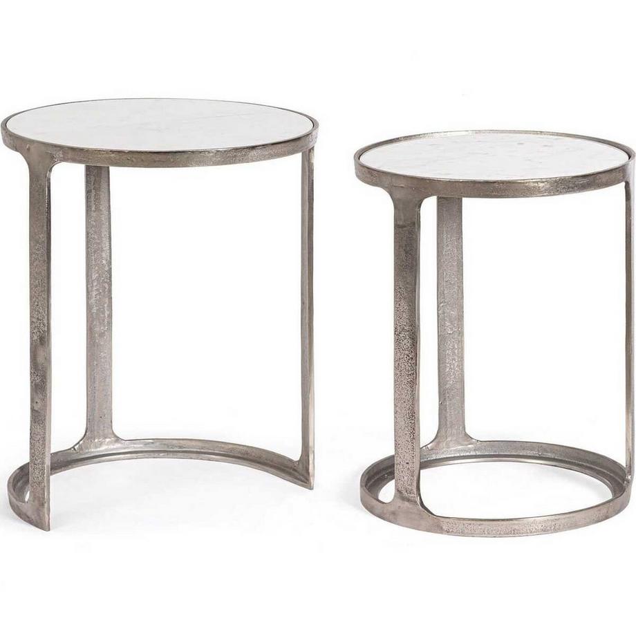 mutoni Table d&#039;appoint Janira ronde (set de 2)  